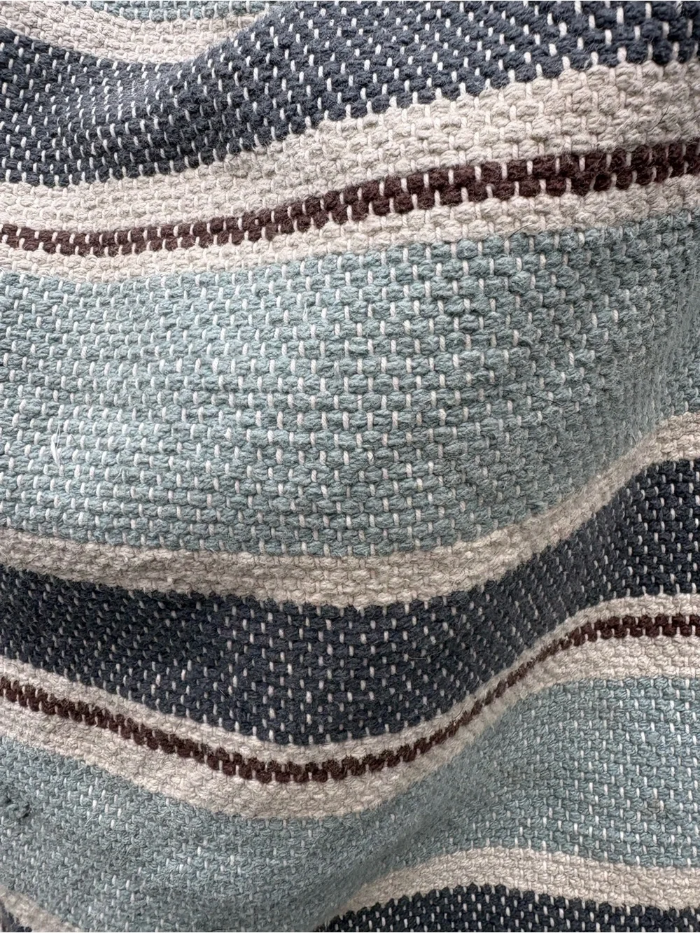 Pottery Barn Woven Blue and Gray Cotton Pillow Sham